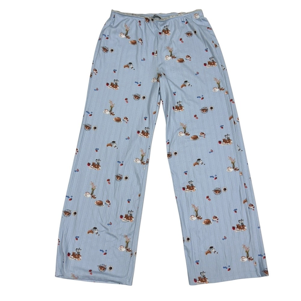 Abercrombie & Fitch Lounge Collection Pants Size Medium Pointelle Wide Leg Sleep - Picture 4 of 15